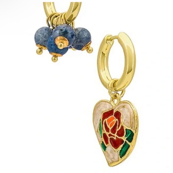 NWT Petit Moments Jordan Mismatched Gold Boho Earrings - Picture 1 of 3
